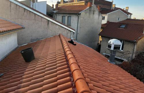 Réflexion de toiture dans l'hyper-centre de Montbrison ( 42147 )