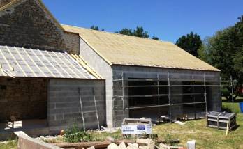 Travaux pendant construction de garage Etampes