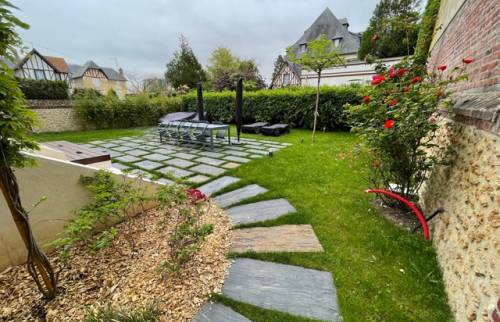 Allée avec dalles type ardoise