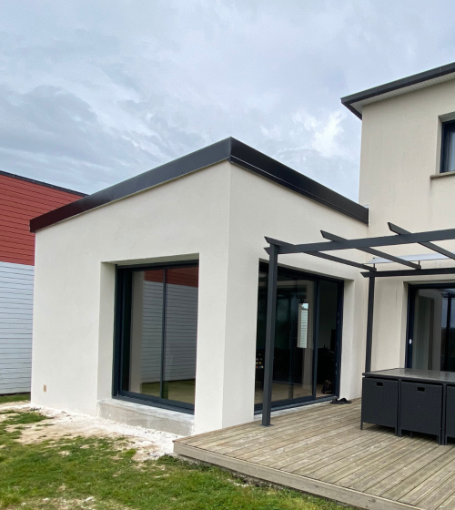 Extension de maison terminée – Vue extérieure