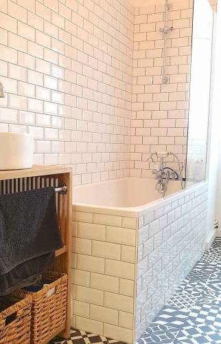 Rénovation salle d'eau carreau métro