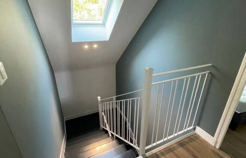 Pose d'un escalier en bois sur St Lô