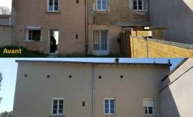 Ravalement d'une Façade en Pisé - Lyon / Francheville