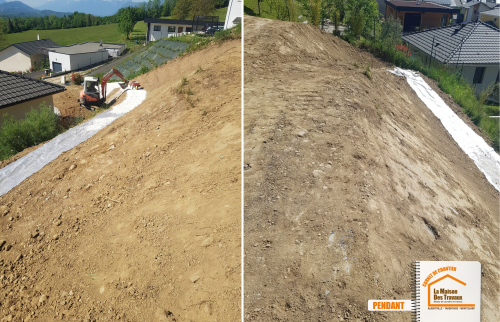 terrassement Savoie, terrain en pente maison, aménagement extérieur montagne, travaux extérieur Savoie, accès terrain maison