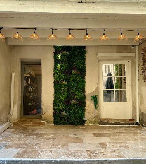 Rénovation cour intérieure mur végétal La Maison Des Travaux Nîmes