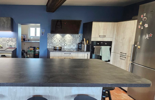 Rénovation ferme bressane - cuisine