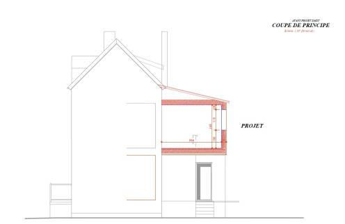 Coupe du projet d'extension (Ouistreham 14150)