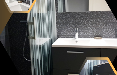 Rénovation de Salle de Bain à Quimper : Élégance de la Douche à l'Italienne et Carrelage Imitation Bois