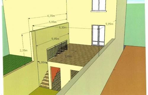 Le projet de maçonnerie pour recevoir la véranda