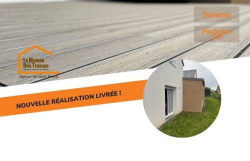  Terrasse en bois composite posée sur maison neuve à Ploufragan – Vue générale
