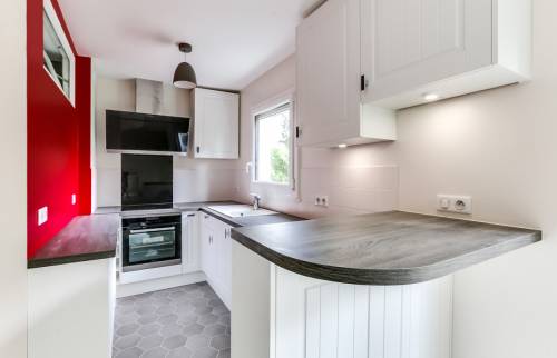 Rénovation d'une cuisine à Sceaux, le comptoir