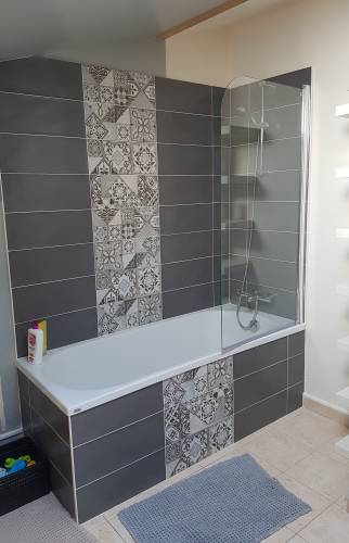 Après travaux : Baignoire - Carreaux de ciment - Amiens 80000