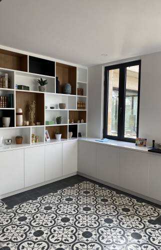 Création de meubles sur mesure bibliothèque d'entrée