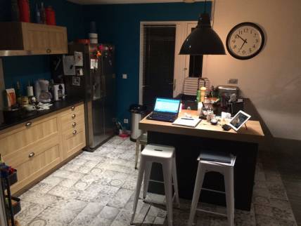 Nouveau revêtement de sol dans la cuisine