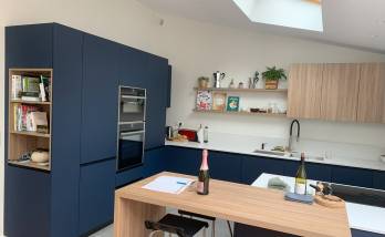 Cuisine Bleue et Bois La Maison des Travaux Rouen 2.