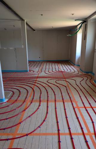 chauffage au sol pose maison bruz