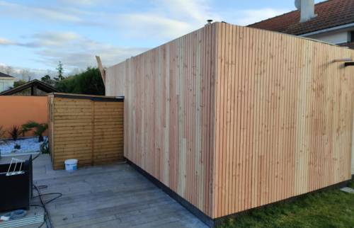 Travaux en cours - Agrandissement d'une maison avec ossature bois à Vertou