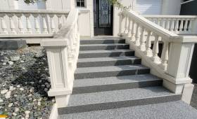 Rénovation d'escalier extérieur avec pose d'un revêtement en moquette de marbre - Val-de-Marne 94