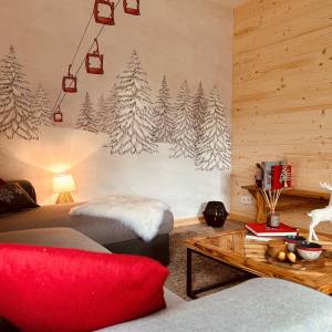 Ambiance montagnarde chaleureuse avec matériaux bruts dans le projet Isice