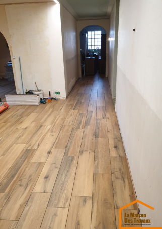 pose carrelage imitation bois