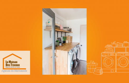 Aménagement fonctionnel et déco d’une buanderie à Marmande – Rénovation signée Sandrine Férin.