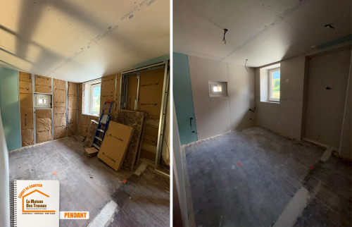 redistribution appartement Savoie, rénovation parquet ancien, création placard encastré, rénovation électrique appartement, faux plafond LED