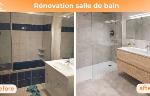 Avant après rénovation salle de bain 
