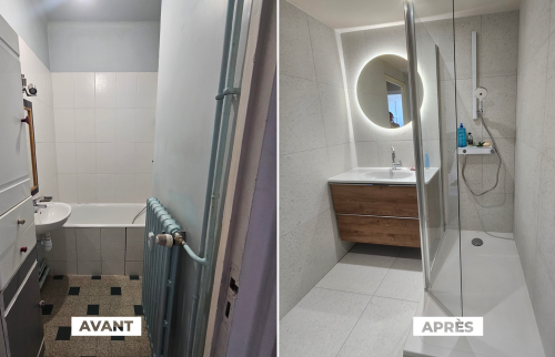  rénovation salle de bain - Avant Après