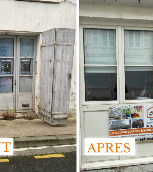 Rénovation d'un soubassement bois et de trois fenêtres en accord avec les réglementations locales