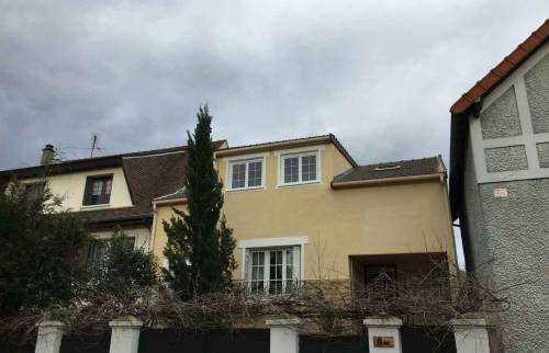 Ossature bois ravalement enduit ton pierre (91)