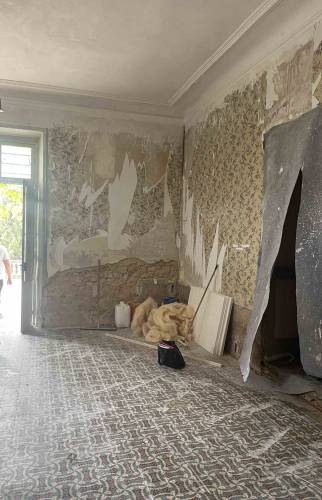 rénovation des murs salle de bal
