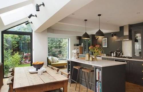 Extension d'un maison pour agrandir une cuisine et un salon