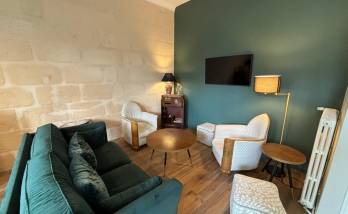 Salon Talence bleu canard pierre de gironde
