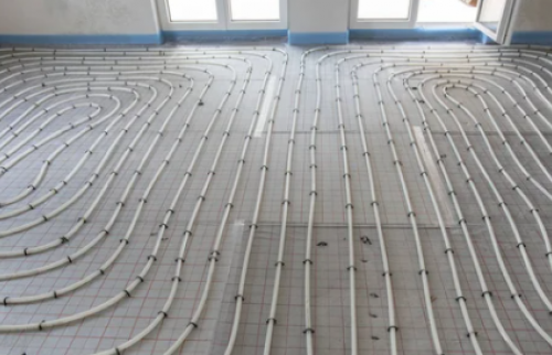 Vue totale sur le système du plancher chauffant