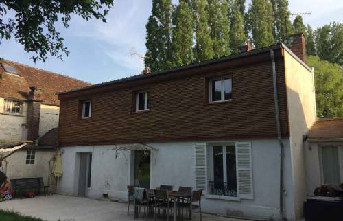 Extension ossature bois sur construction traditionnelle (91)