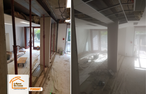 La Maison des Travaux Albertville, rénovation local commercial Albertville, transformation bureau en salle de sport, ouverture mur porteur Savoie, accompagnement financement travaux