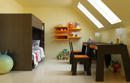 Chambre pour enfant sous combles avec création nouvelles fenêtres de toit- Penchard – 77124 –