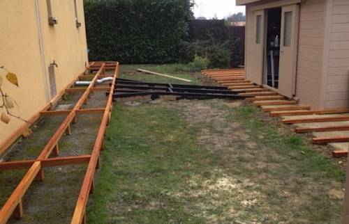 Pendant travaux : mise en place des lambourdes