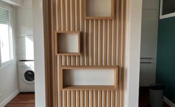 Décoration murale menuisé dans un appartement rénové - Nantes 44