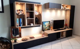 Meuble TV bibliothèque sur mesure