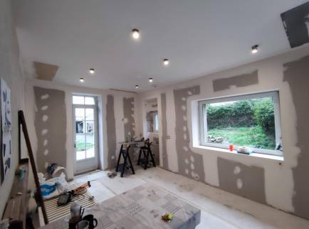 Travaux de rénovation de cuisine avec doublage de cloisons et plafond - Cholet 49300