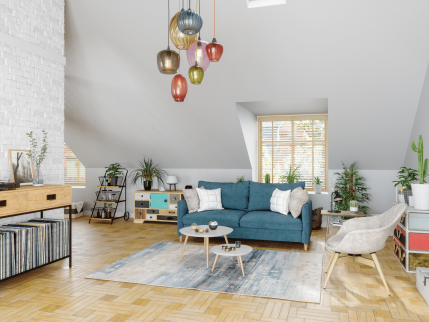 Relooking du salon sous combles