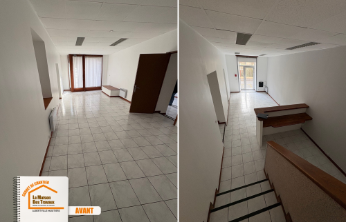 La Maison des Travaux Moûtiers, rénovation professionnelle Albertville, salle de sport pilates rénovation, renfort structure bâtiment, courtier en travaux Savoie