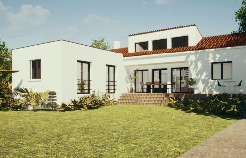 Extension de maison de 40 m² à Basse-Goulaine - plan 3D