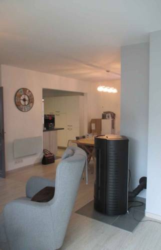 Rénovation sol, pose d'un poêle à Saint Louis