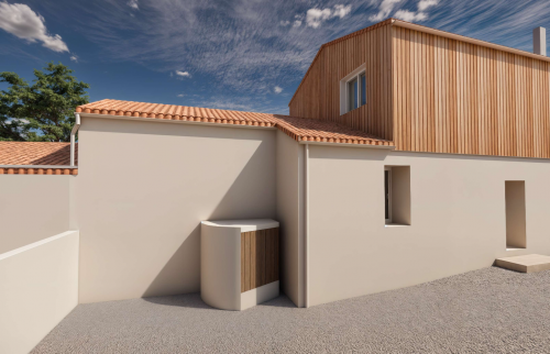 Surélévation de maison de 40 m²  au Landreau - plans 3D extérieurs 3