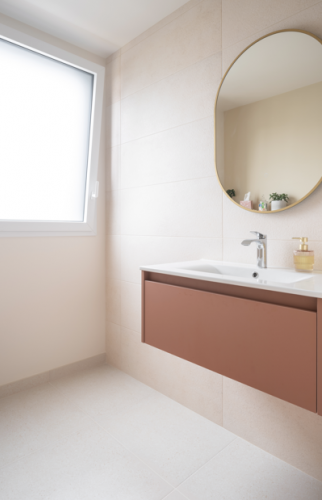 Création d'une lucarne au sud de Nantes - Salle de bain - Miroir