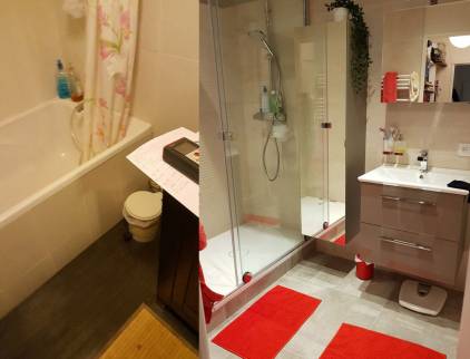 Avant et après rénovation salle de bain Soufflenheim 