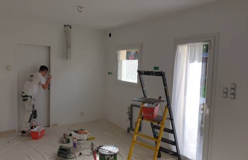 Travaux de peinture dans le cadre de la rénovation de cuisine à Bourgbarré