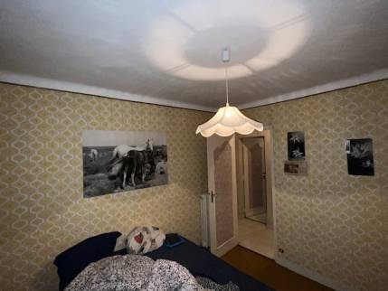 Chambre ancienne avant travaux de rénovation de mur et plafond - Nantes 44